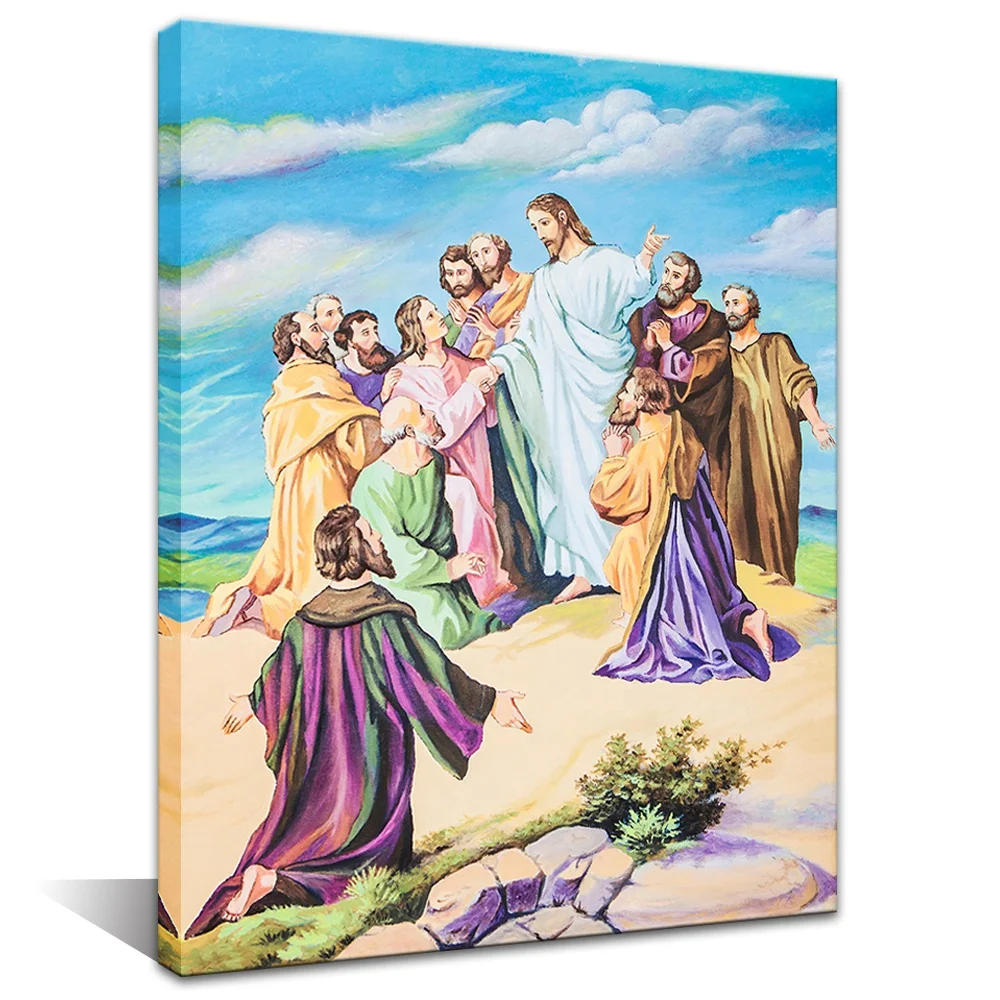 Large Jesus Christ Wall Art Christ and Disciple Portrait Picture Giclee Artwork Poster Prints Religious & Spiritual Modern Home