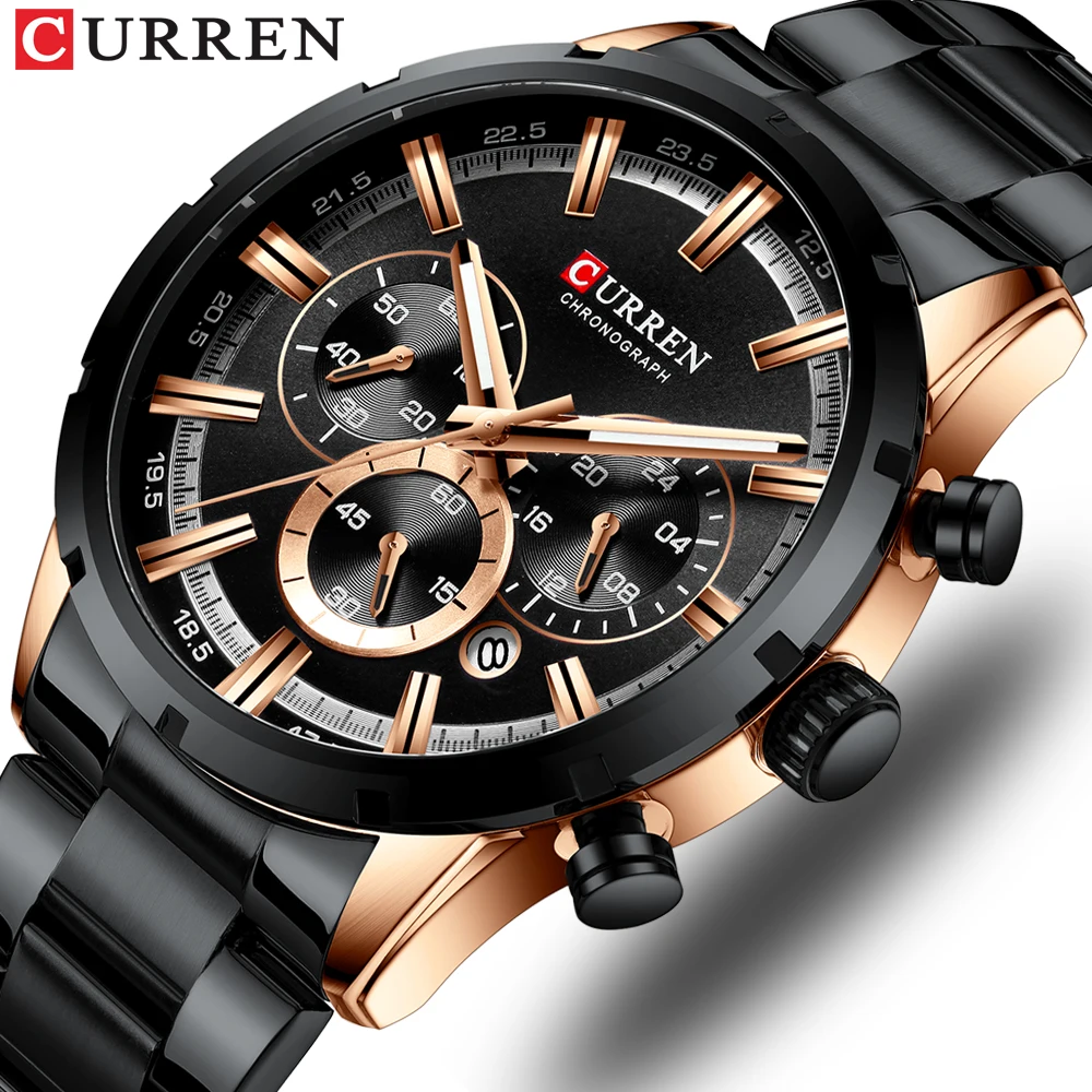 Top Quality Business CURREN 8355 Quartz Man Wrist Watch Big Face Display Your Charm Steel Watches