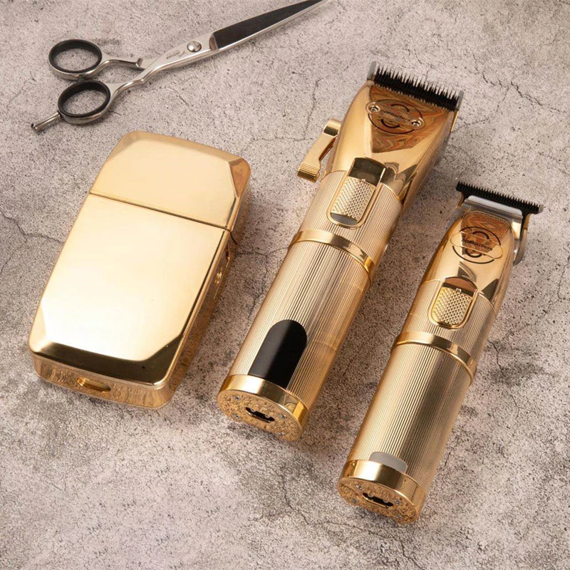 P600 700 800 Cordless Hair Clippers Hair Trimmer Pop Barbers Clippers Tondeuse Gold Metal Barber Machine