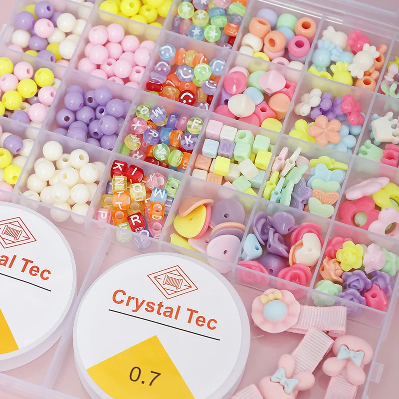 Custom 26 lattices Colorful beads lovely children Interesting educational toys Stained glass beads