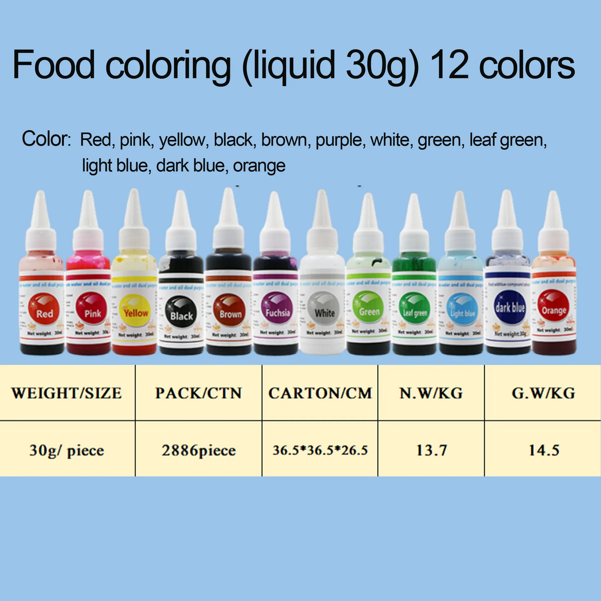 Food Ingredients Cake Food Colour Pastry Decoration Materials Pigment Food Coloring for Macarons Ice Cream Palette Color