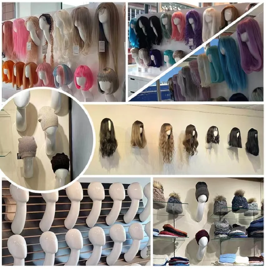 Wigs Display mannequin head wall mount Bust for Wigs Beauty hat scarf Accessories Displaying