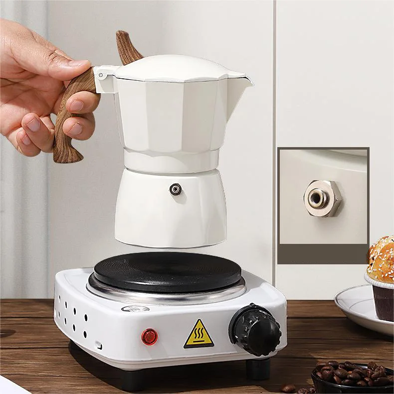 150ml Moka Pot Premium Style Espresso Aluminum Geyser Coffee Maker Kettle Cafetera Cafe Accessories