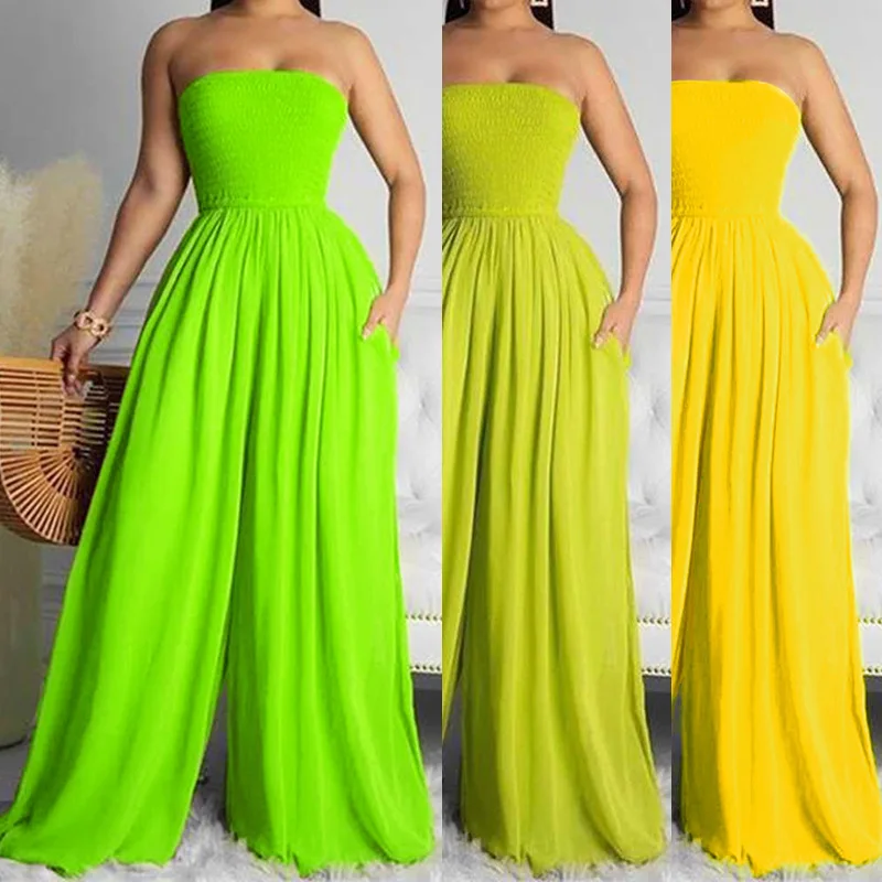 plus size 5xl women neon clothing jumpsuits 2021 outfit EDOSIR summer one piece elegant jumsuits jumpsuit pants