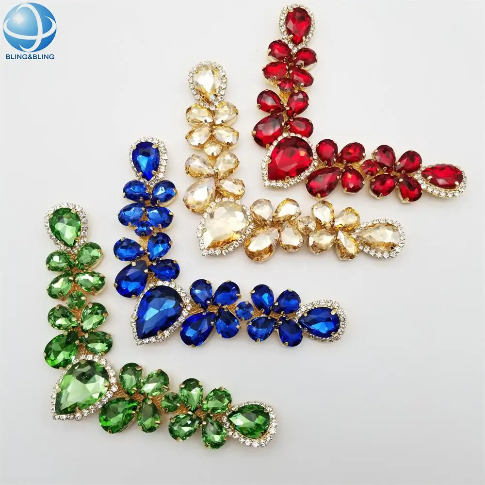 Graceful Blue Crystal V Chain Flip Flop Shoes Accessories Summer Slipper DIY Craft Decorative