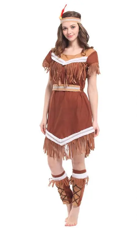 Halloween costumestassels indian queen halloween costumes for women pocahontas indian wild west fancy dress