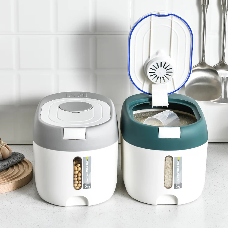 2022 New 5l Bucket Household Insect-proof And Moisture-proof Sealed Rice Cylinder Rice Flour Storage Canned Rice Bucket