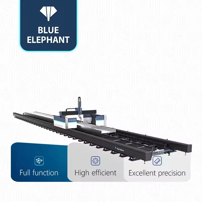 2024 Blue elephant X800 12KW Fiber Laser Cutting Machine adopts gantry structure for H-shaped Steel Cutting