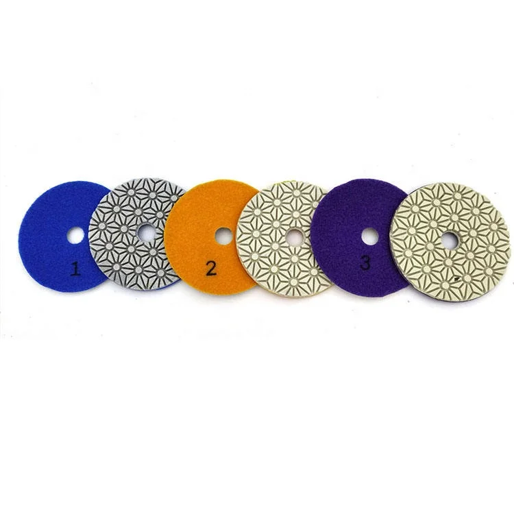 4 inch 3 Steps Diamond Polishing Pads Tools For Stone concrete tile