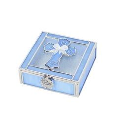 Factory wholesale custom stained glass box, Christian Cross jewelry box decoration gifts