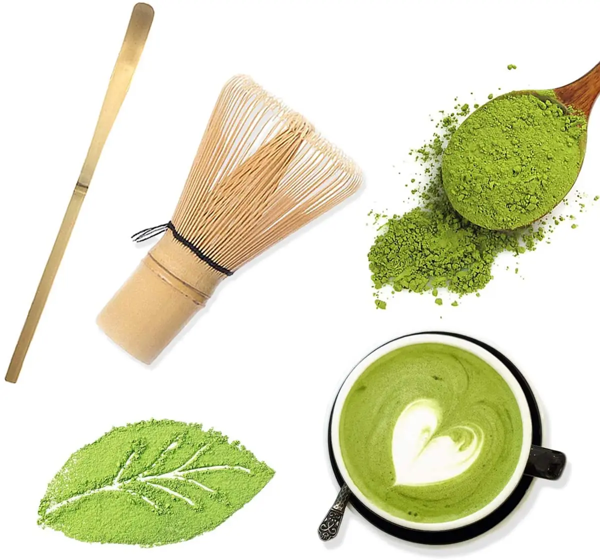 Tiitee Custom Handmade Matcha Ceremony Kit With Matcha Whisk Traditional Bamboo Chasen Scoop Ceramic Holder Matcha Bowl Set