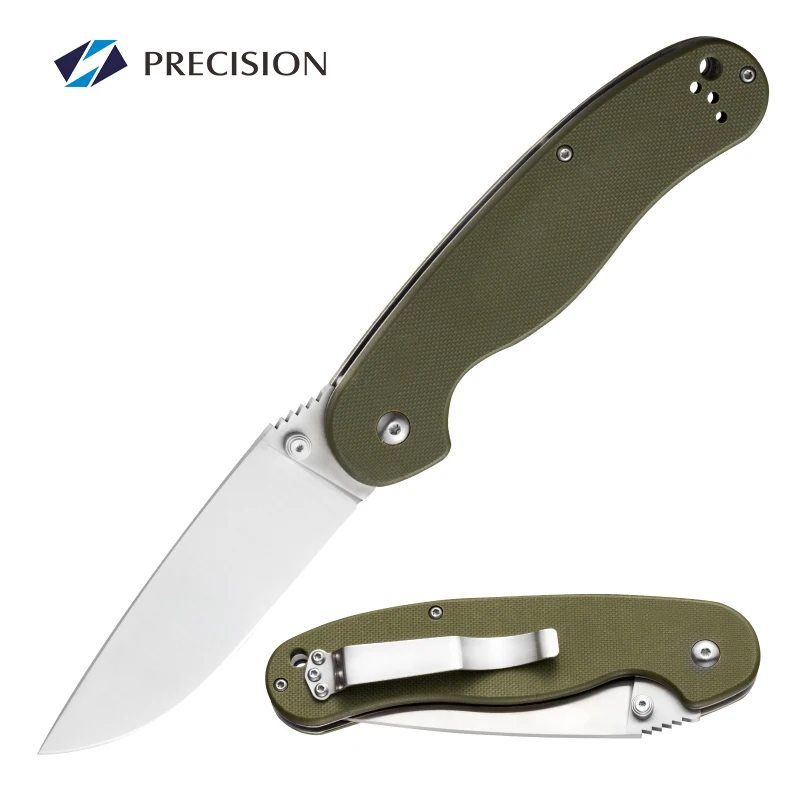 Складной 5-дюймовый атласный складной нож D2 с шариковой подшипником, зеленая ручка G10, походный уличный карманный нож для выживания