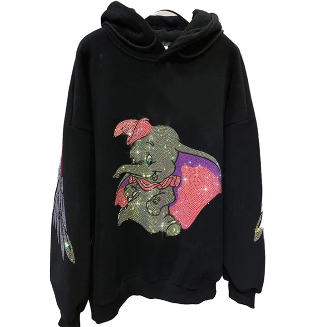 BILLIONS autumn custom logo skull rhinestone hoodie men women hoodies with rhinestone wings