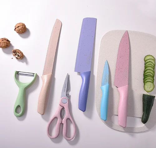 Amazon hot selling 6pcs Kitchen non-stick Stainless Steel Kitchen Knife Set