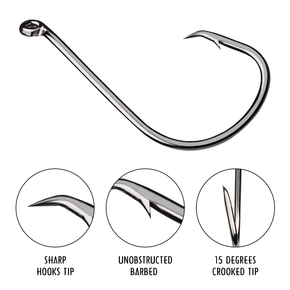 Octopus Offset Sport Circle Fishing Hook Carp Fishhook High Carbon Steel Barbed Jig Fish Hook