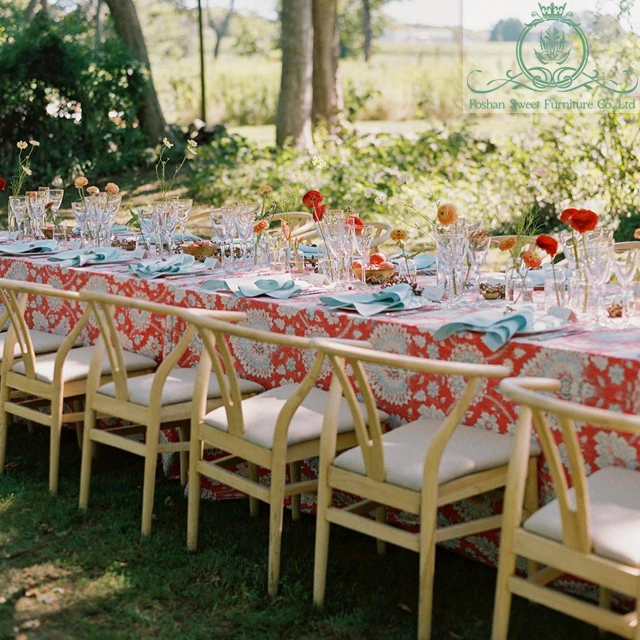 Wholesale Wooden furniture banquet chair  for events Party Wooden Chinese Croissant Chair