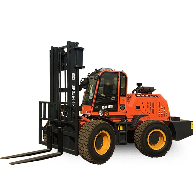 Multipurpose Factory Farm Mud 4 wheel drive 3 ton 4 ton 5 ton three mast off road diesel rugged terrain forklift 4X4 for sale