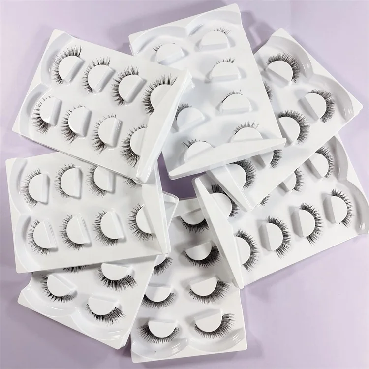 Sunland Wholesale Hand Made False Eyelashes Human Hair Lashes Private Label Eyelash With Lashbox Packaging