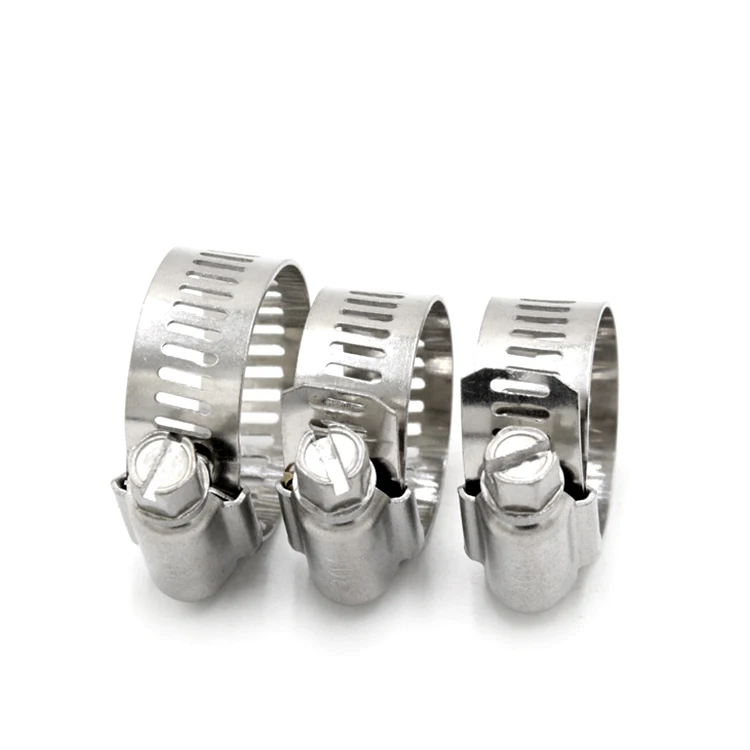 American Adjustable Pipe Clamp Worm Gear 201 304 Stainless Steel Hose Clamps Car Clips Fasteners