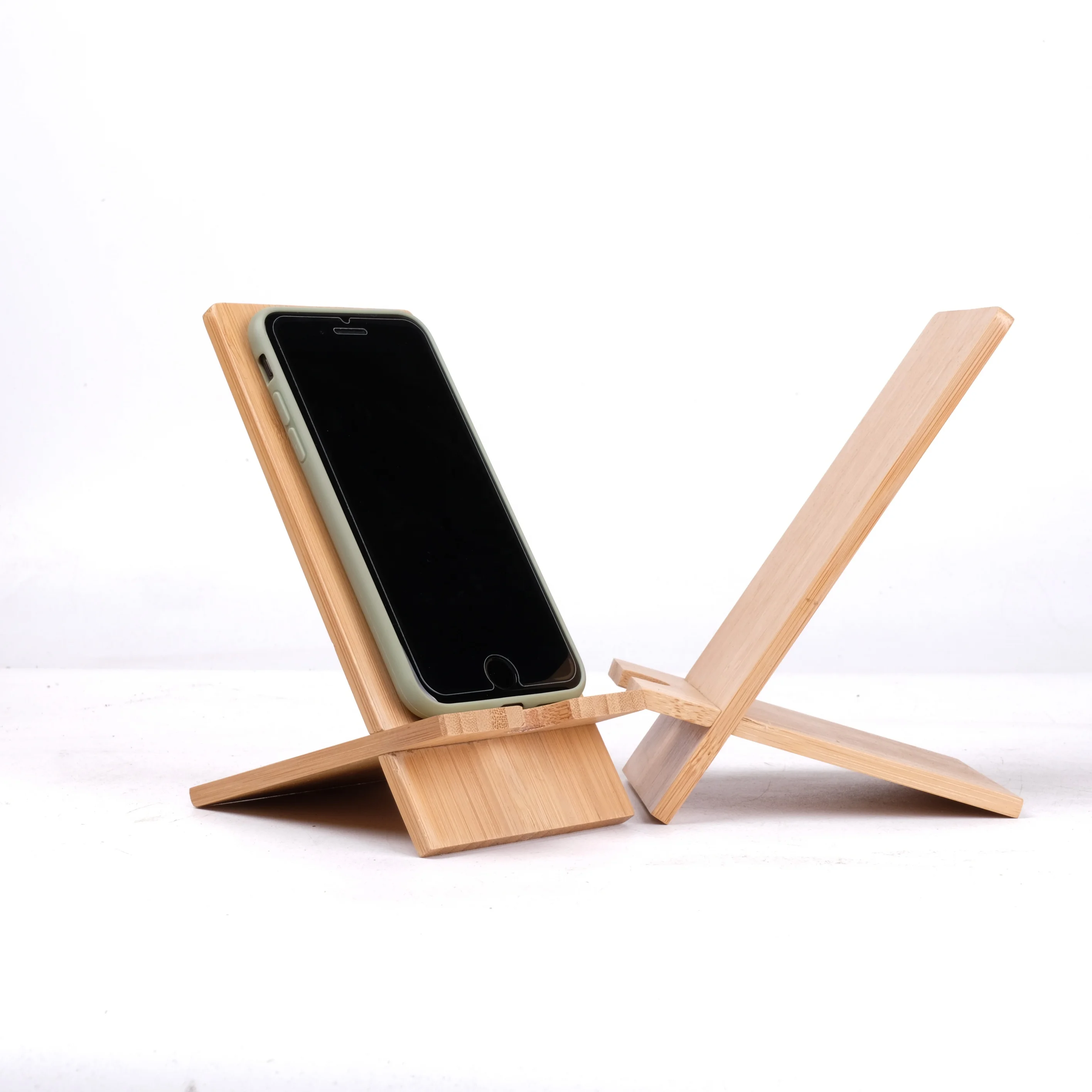 Wooden Customized Logo Desktop Tablet Holder-desktop Stand Holder 2023 Bamboo Cell Phone Stand-bamboo Natural Fashionable Legend