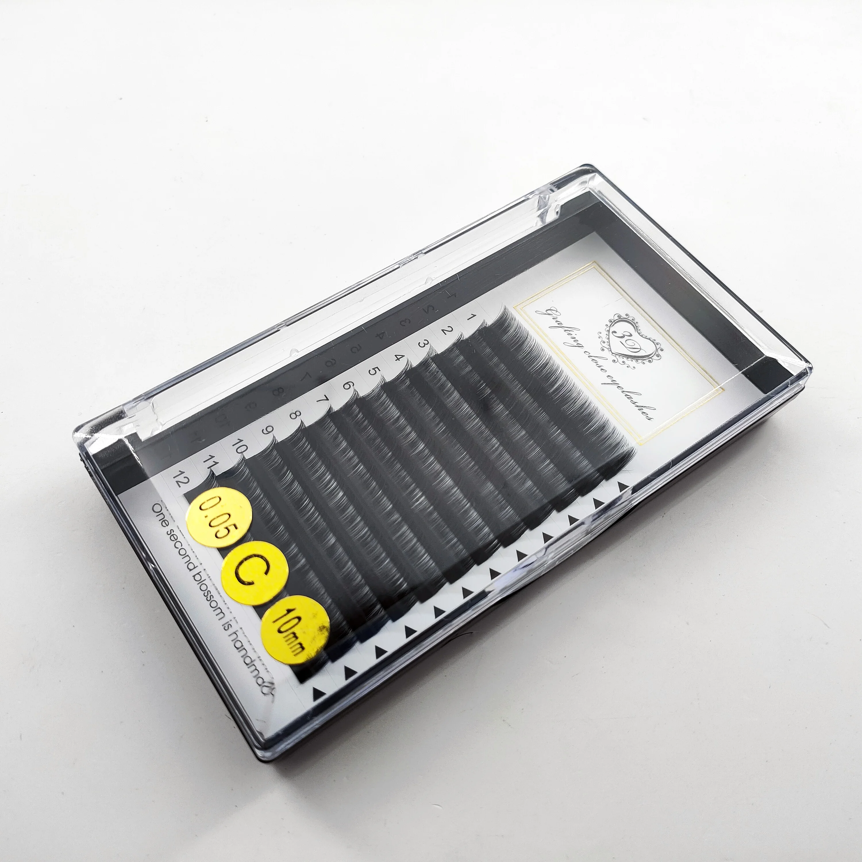 12 rows of 8-12mm classic  high-quality matte soft eyelashes, C-shaped curled single grafted eyelashes