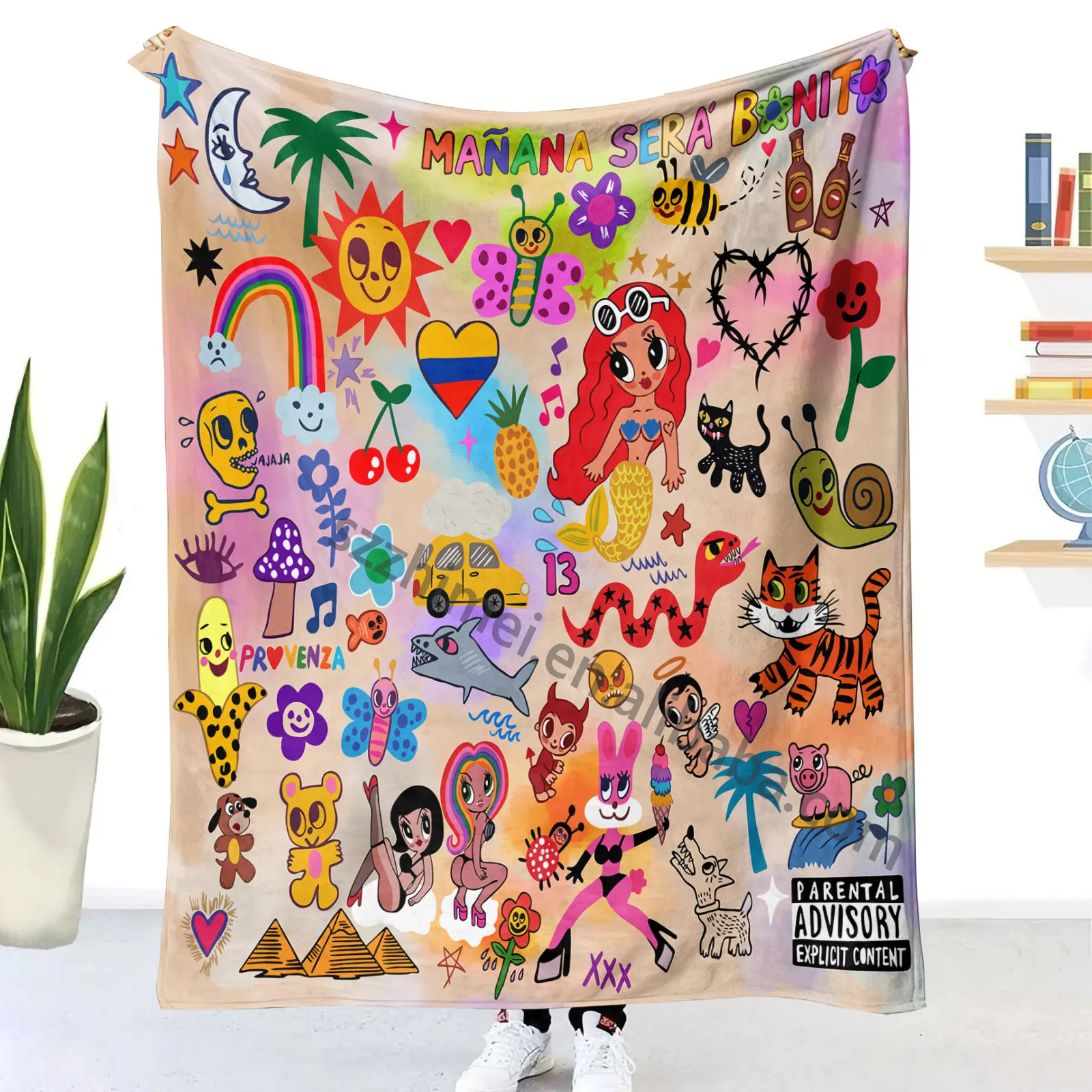 custom Hot singer Karol G Manana Sera Bonito print Fleece Throw Blanket