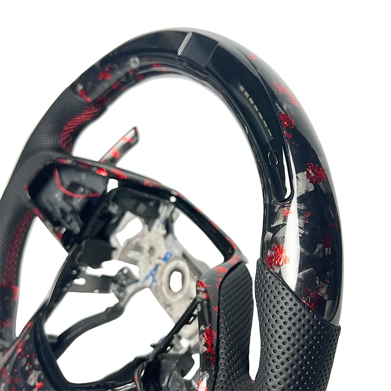 Overspeed warning LED display car steering wheel For Honda Civic Forged red carbon fiber steering wheel