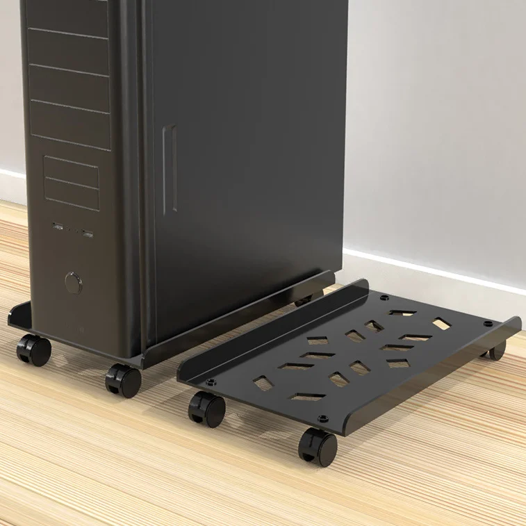 Computer Mainframe Bracket Desktop Mainframe Frame with Pulley Main Frame Metal Heat Dissipation Computer Case Bracket