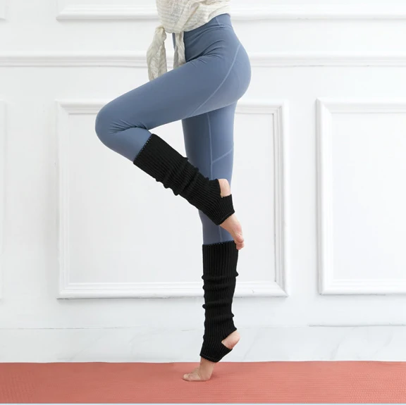 Женские гетры до колен, сплошной цвет, черные, белые, спортивные гетры для йоги, балета, танцев
