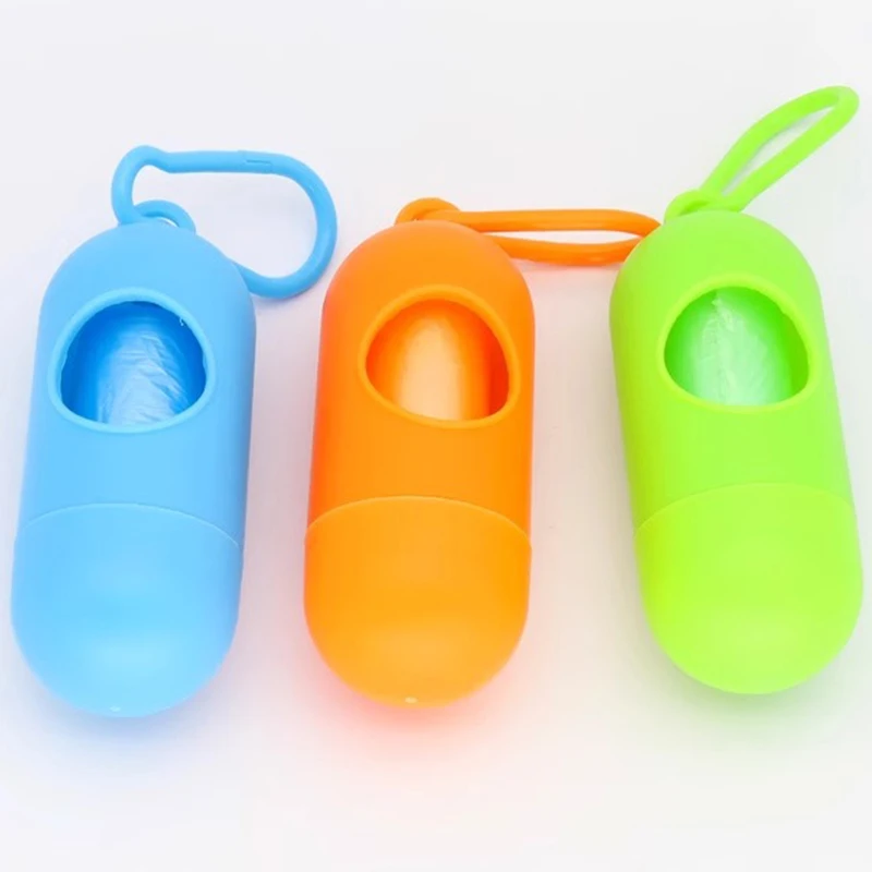 Pet dog fecal collection bag box portable, go out for a walk, pick up dog feces, hang capsule storage box