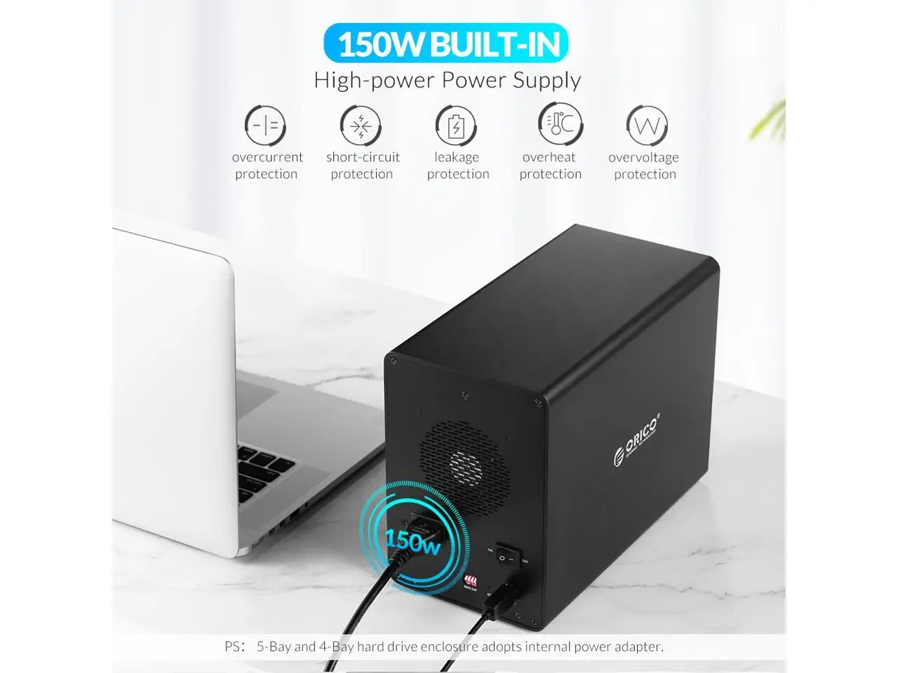 5 Bay Aluminum USB 3.0 SATA Raid External Hard Drive Dock Support 2.5/3.5 inch HDD SSD 80TB for Enterprise Data Storage Clone