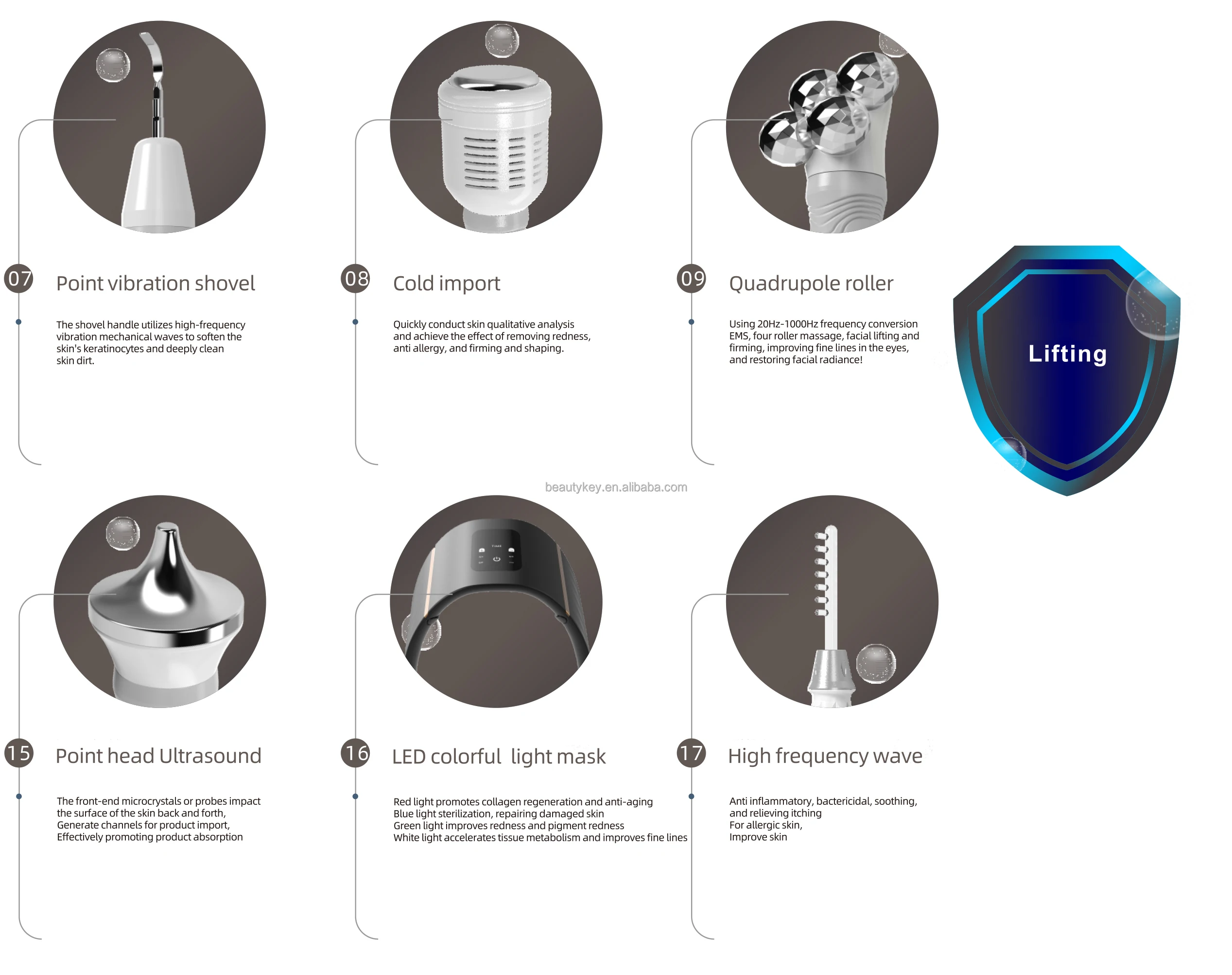 17in1 Hydrodermabrasion Deep Cleaning Facial Care Hydrotion Oxygen Sprayer Dermabrasion Machine