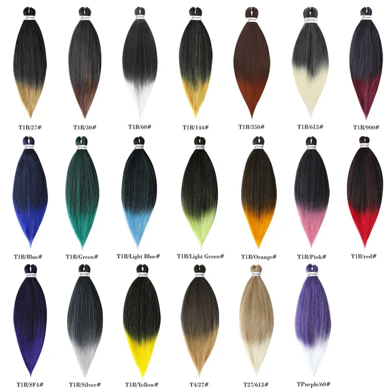 Hot Selling Braid Black Long Prestretched Braid Yaki Synthetic Ombre Bulk Private Label Pre Stretched Braiding Hair