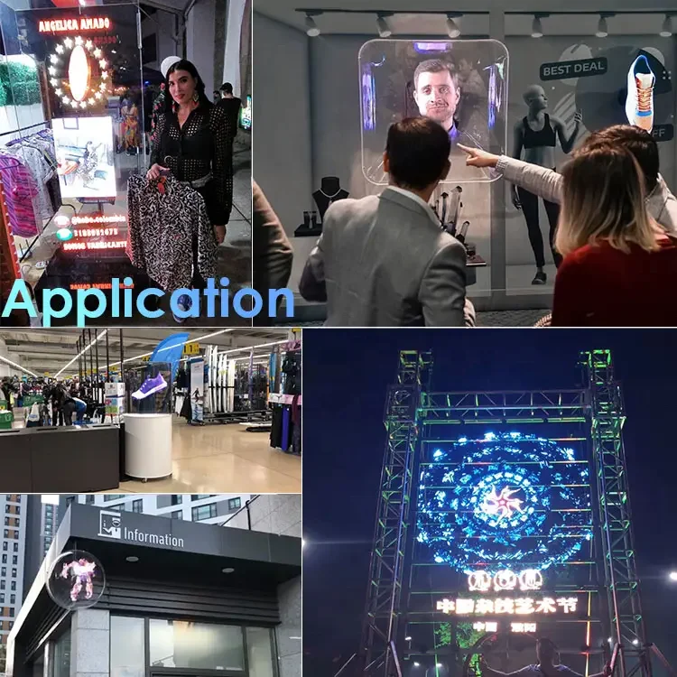 Virtual Human Splice Cloud Manage Mall Stage Ventilador Holograma Publicidad Holographic Display 3d Hologram Holographic Fan