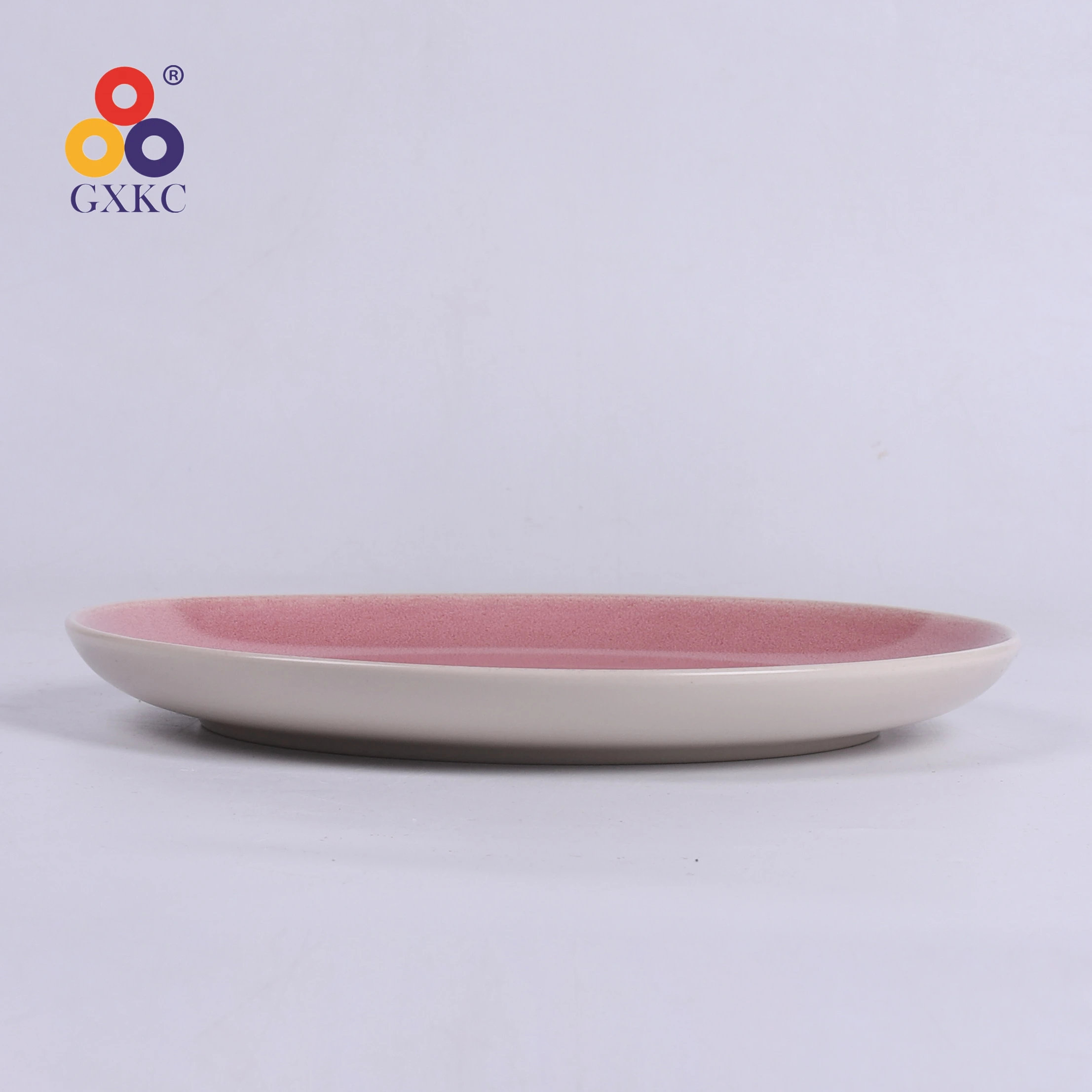 GXKC Carmine Red Reactive Glazed Stoneware Modern Living Porcelain Dinnerware Set Ceramic Tableware 12 Pcs Table Ware