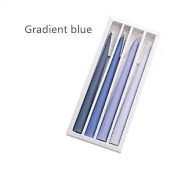 Hot Selling Handmade Smokeless Gradient Color Tall Taper Dinner Unscented Wax Candles With Cotton Wicks