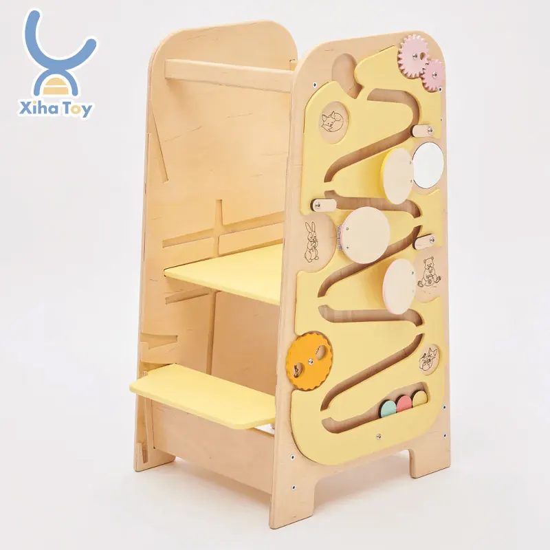 Multifunctional Helper Tower 5-in-1 Folding Learning Tower Kitchen Helper Baby High Chair Multifunctional Furniture Dining Chair
