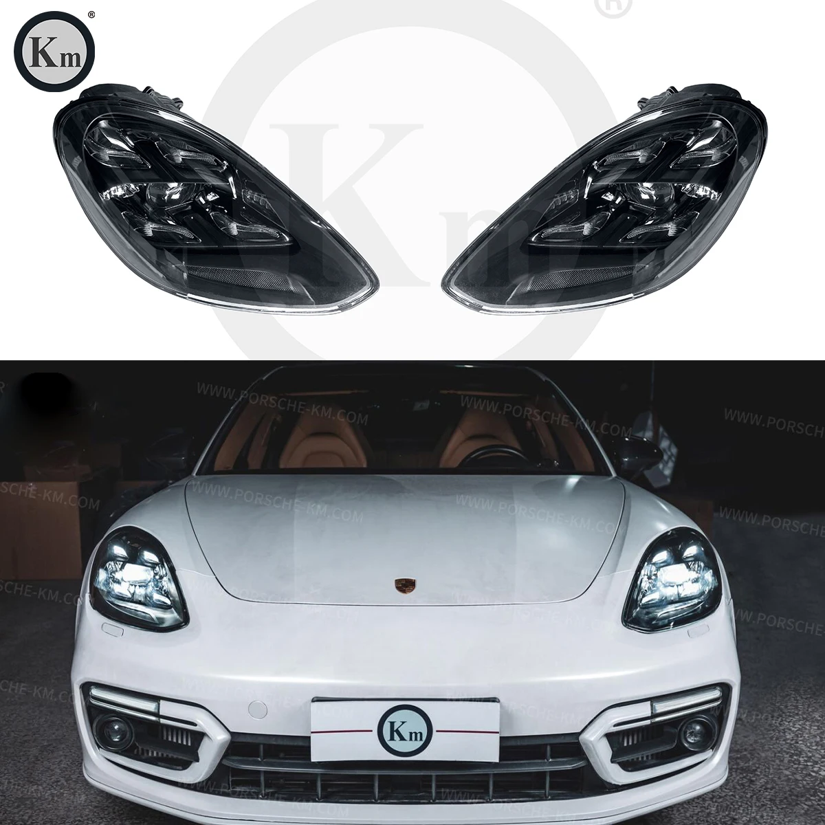 KM for  panamera 2017-2021 971.1  971.2  PDLS  headlamp headlight Low configuration upgrade high configuration headlight