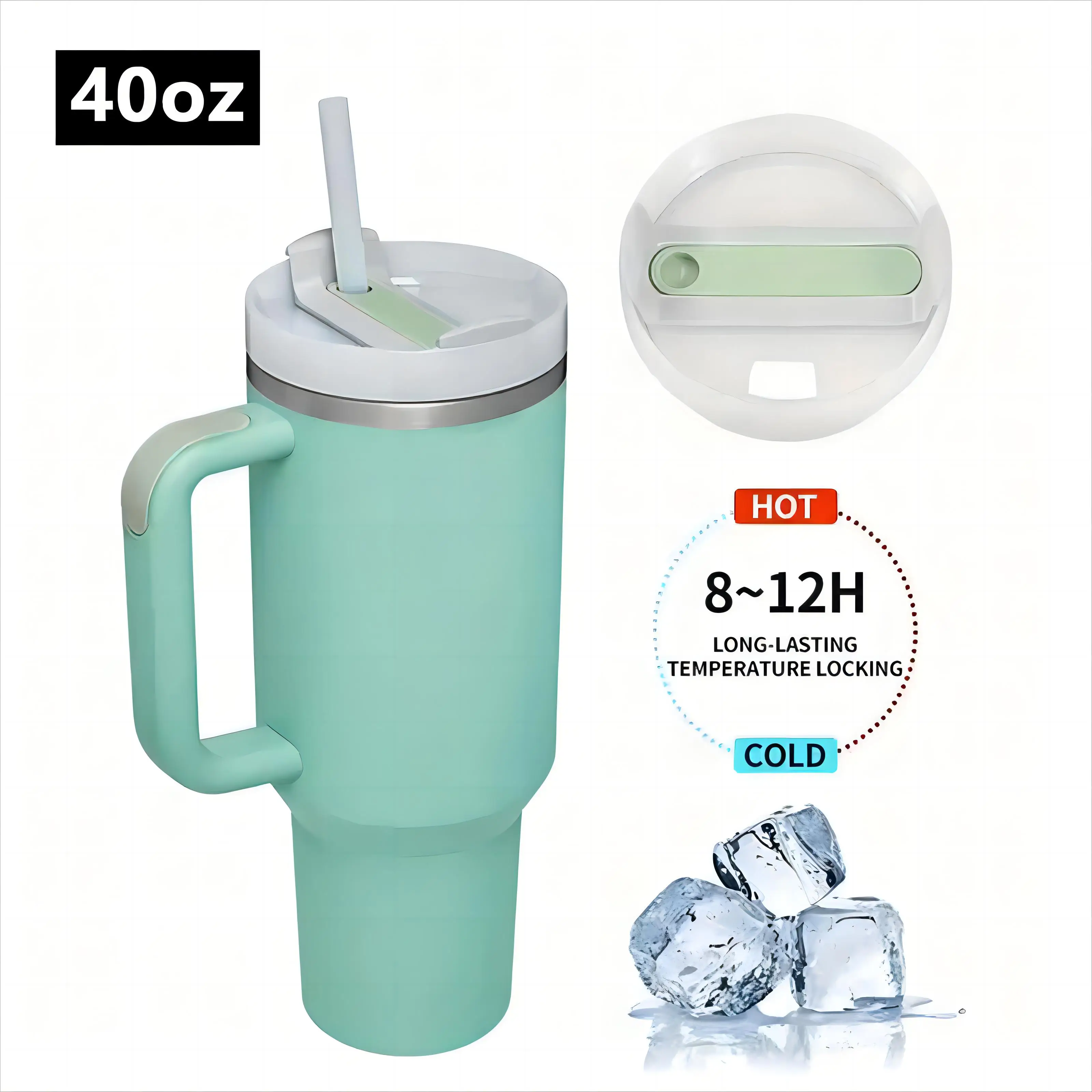 Custom 40oz Insulated Tumbler Stainless Steel Double Vacuum Coffee Tumbler with lid with straw