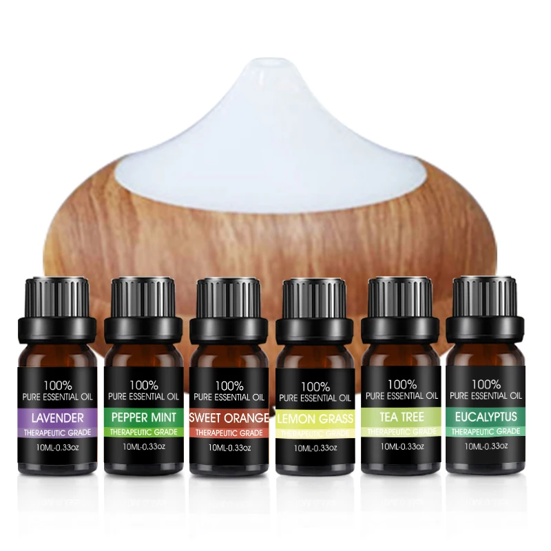 Private Label 100% Pure Aroma Essential Oil Set--high Quality Oil--6 Pack Gift