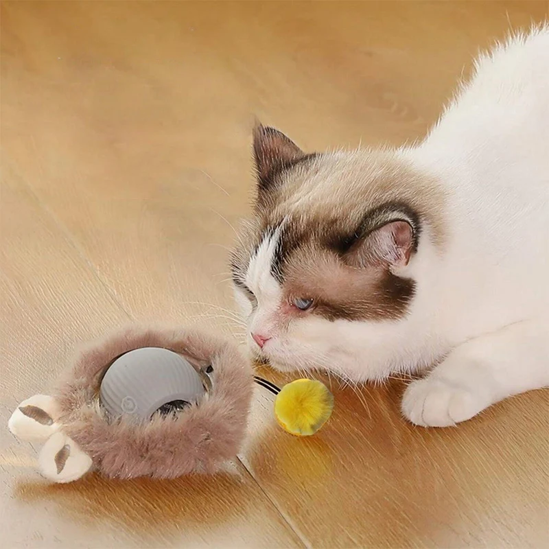 ZMaker 2024 New USB Charger Electric Moving Cat Toy Smart Automatic Rolling Pet Ball Interactive Cat Toys Ball