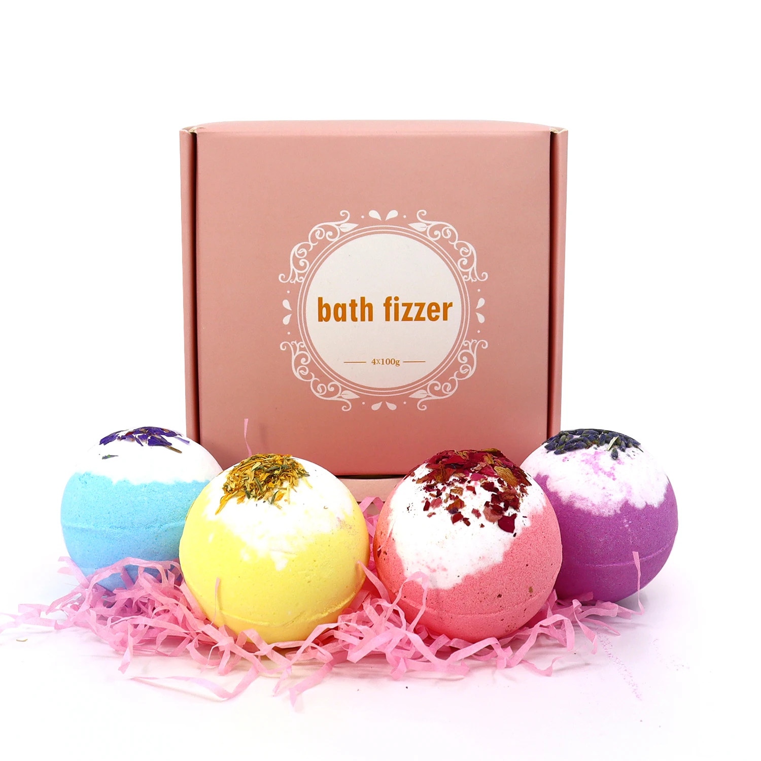 Custom Premium Natural Organic Handmade Bath Bomb with Petals Set Bath Salt fizzy Kids Bath Salt Ball