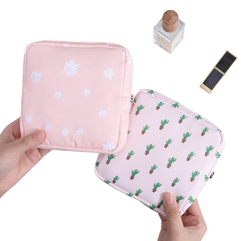 Women Small Cosmetic Bag Set Zipper Girls Mini Sanitary Napkins Makeup Lipstick Bags Travel Earphone Coin Organizer Pouch Bags