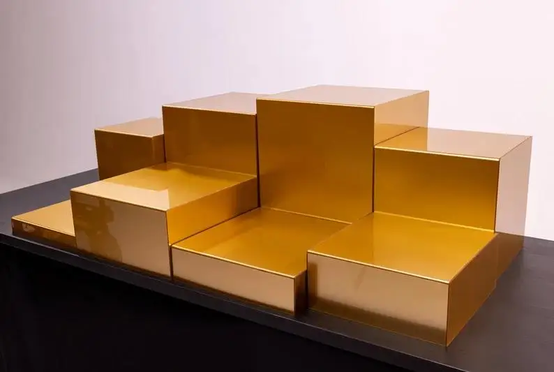 Low price Creative Dessert Table Decoration Cold Meal Stand Tea break Cake Snack Rack Acrylic Cube Buffet Food Display Risers