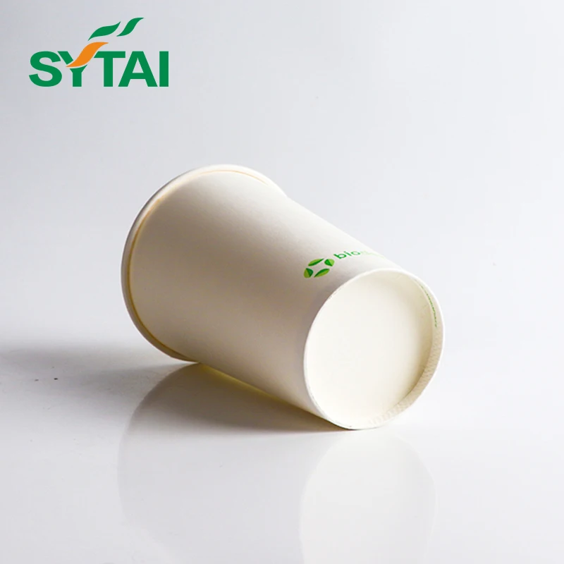 2.5oz-22oz single wall paper coffee cup disposable compostable cup insulated cups with straw customized painting