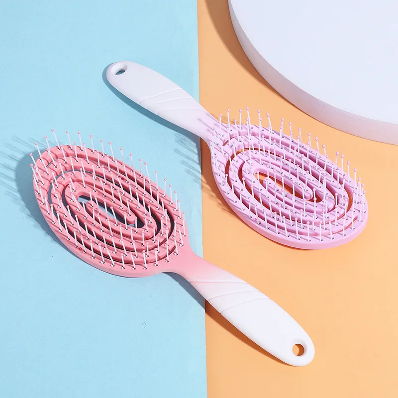 ZONZHU Plastic Salon Hollow Mesh Comb Paddle Massage Hair Comb Soft Teeth Hair Comb Soft Teeth Hair Brush