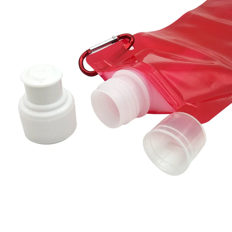 Hot Sale Portable Sports Outdoor BPA Free Foldable Colapsible 500ml Plastic Drinking Folding Water Bottle Water Bag