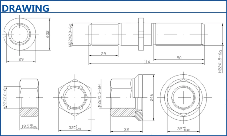 Wholesale Parts Custom Heavy Duty Truck Titanium Screws Hub Nuts And Wheel Bolts