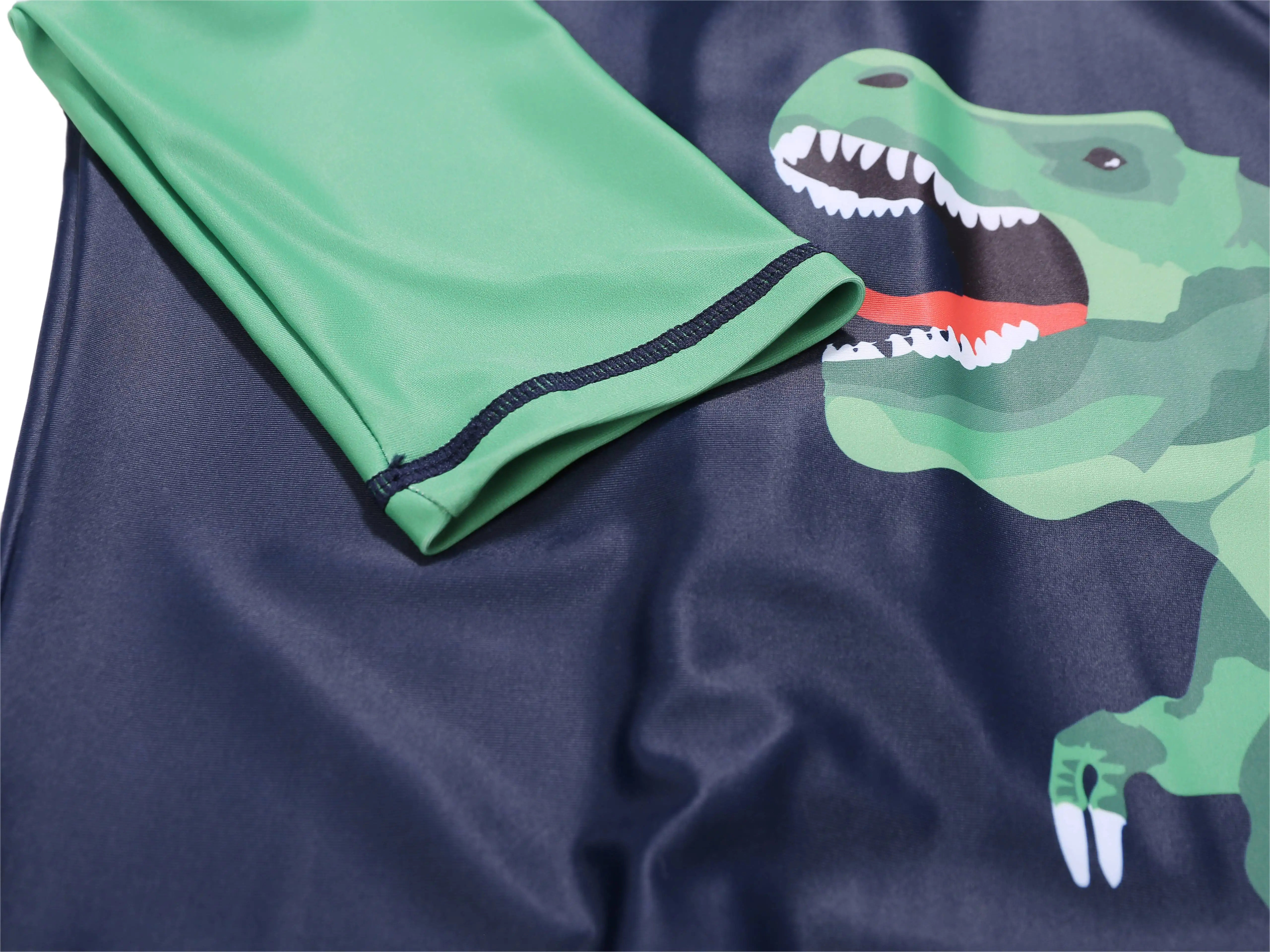 Wholesale children kid boy dinosaur print long sleeves surfing suit One Piece Swimsuit Rash Guard
