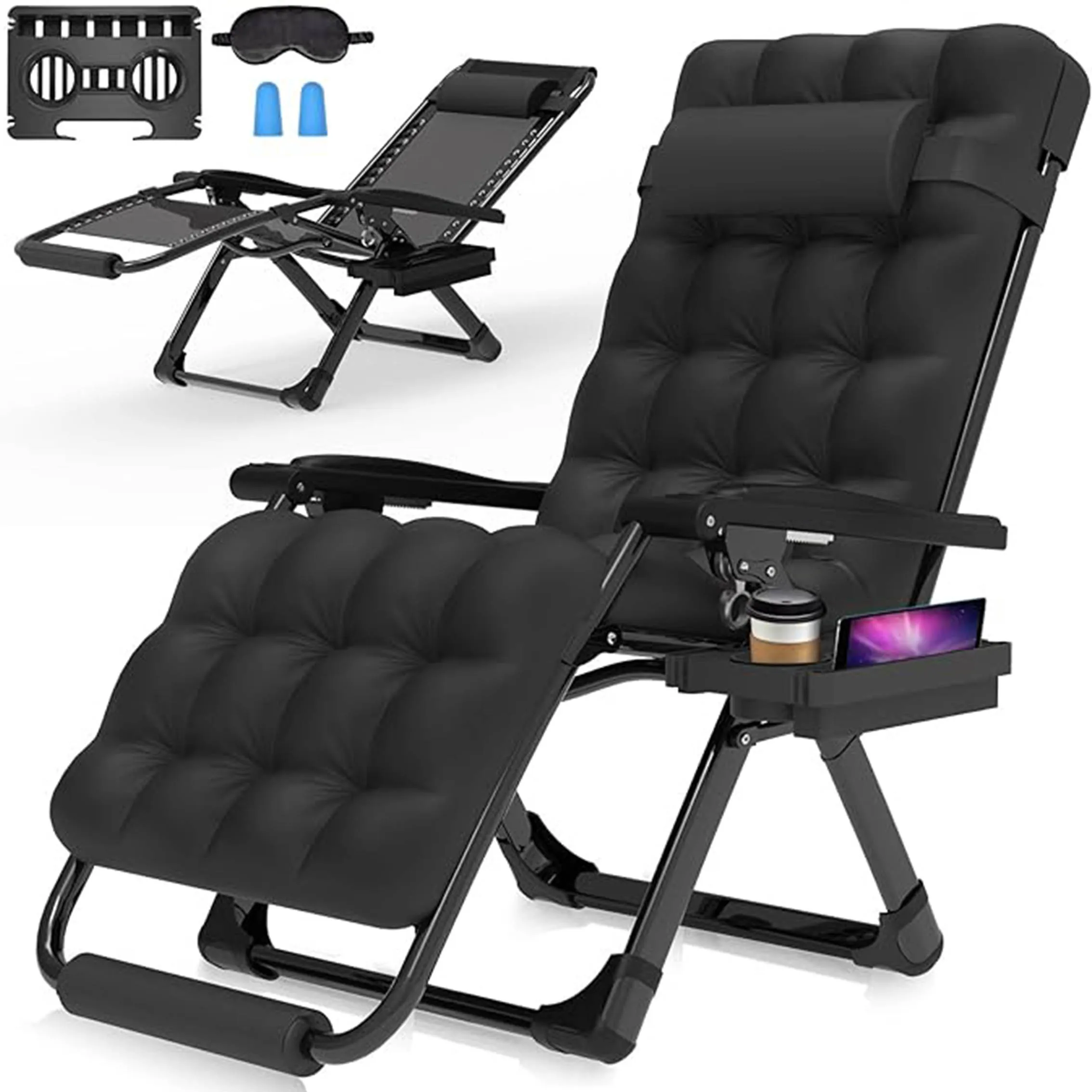 Big Discount Zero Gravity Chair Premium Outdoor Lawn Folding Lounge Chairs Sturdy Adjustable Reclining Patio Chairs with Cushion